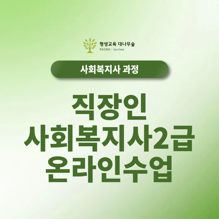 직장인 사회복지사 2급 온라인 수업 과정과 실습 일정은 어떻게 준비할까? 썸네일