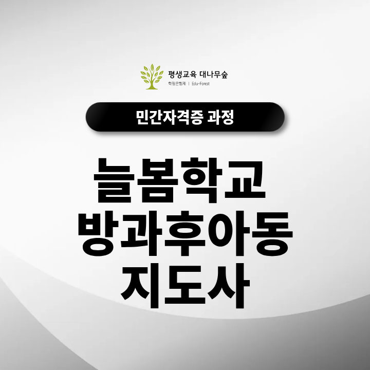 늘봄학교 방과후아동지도사, 민간자격증으로 취업할 수 있을까요? 썸네일