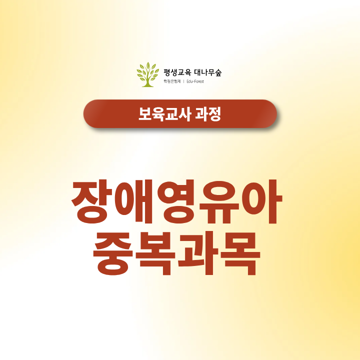 장애영유아 중복과목 확인하고 8과목 단기간에 이수하는 팁 썸네일