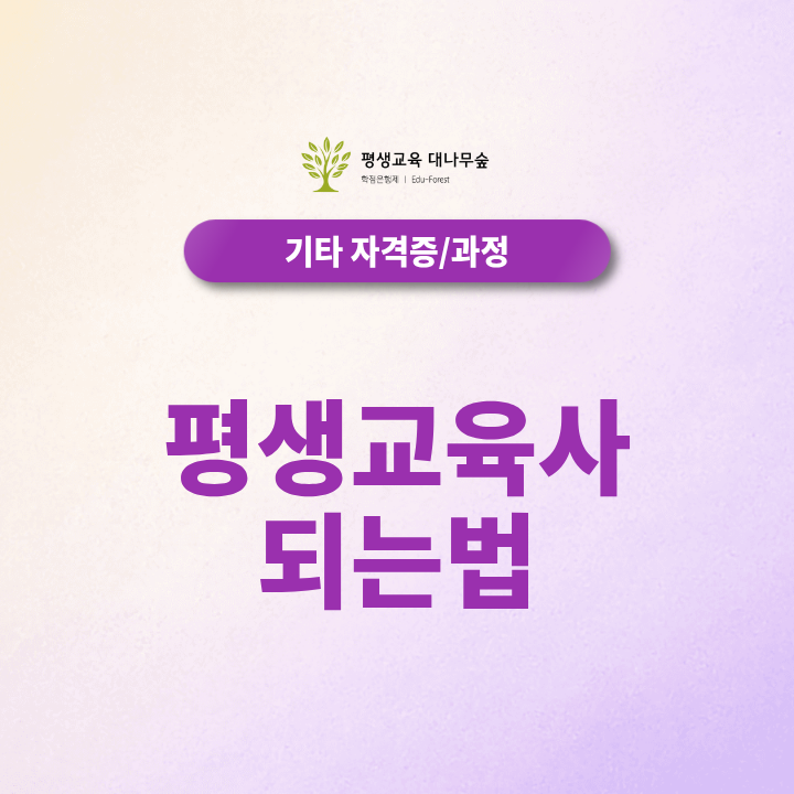 평생교육사 되는 법과 2급 자격증 취득방법은? 썸네일