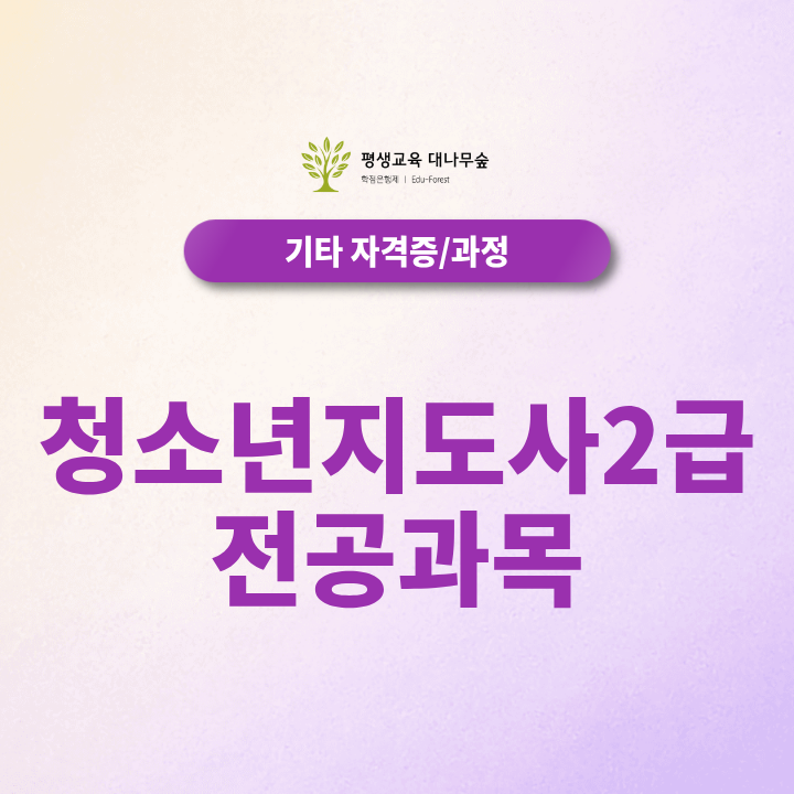 2027년 기준 청소년지도사2급 전공과목, 온라인으로 이수할 수 있을까요? 썸네일