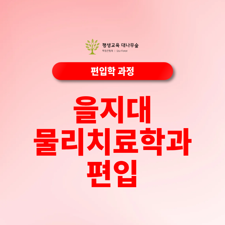 을지대 물리치료학과 편입, 비전공자는 토익·전적대성적·면접을 어떻게 준비할까요? 썸네일