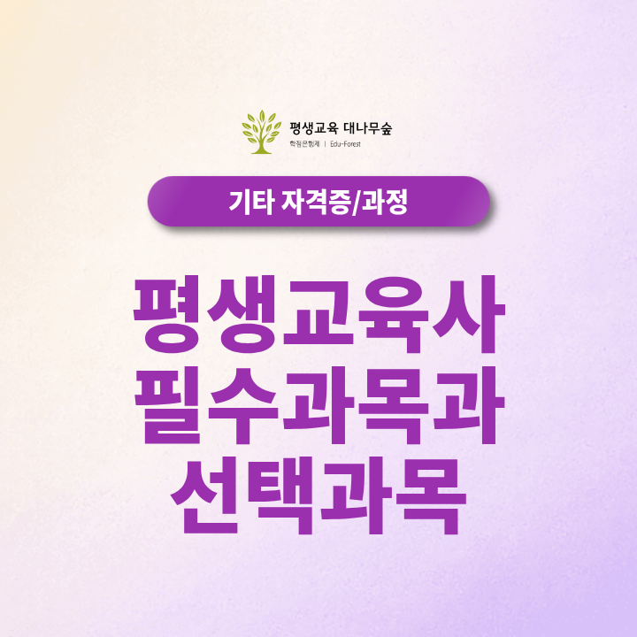평생교육사 필수과목과 선택과목 차이는 이수방법부터 현장실습까지 썸네일