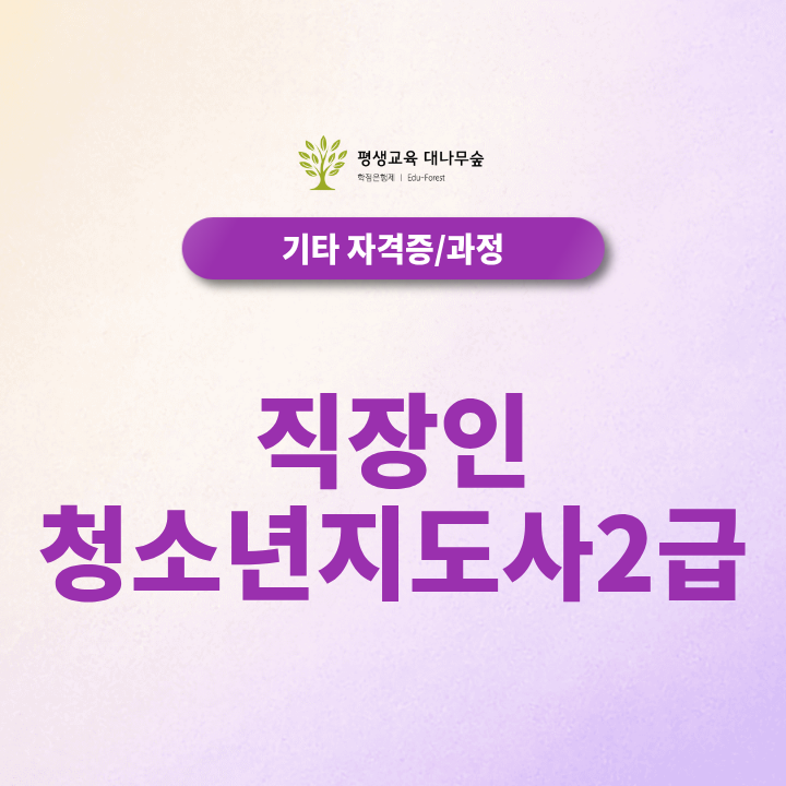 직장인 청소년지도사2급 준비, 온라인수업과 면접 병행 가능할까요? 썸네일