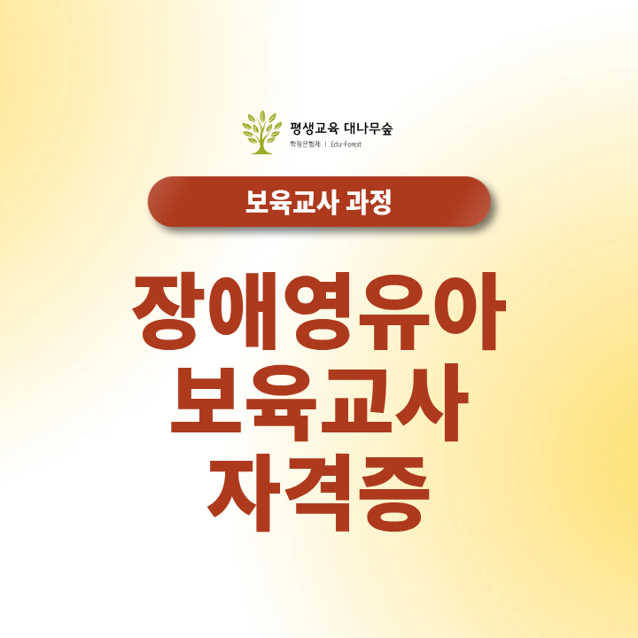 장애영유아 보육교사 자격증, 온라인으로 준비하세요! 썸네일