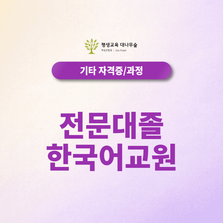 전문대졸 한국어교원, 학점은행제 타전공 학사과정으로 취득할 수 있을까? 썸네일