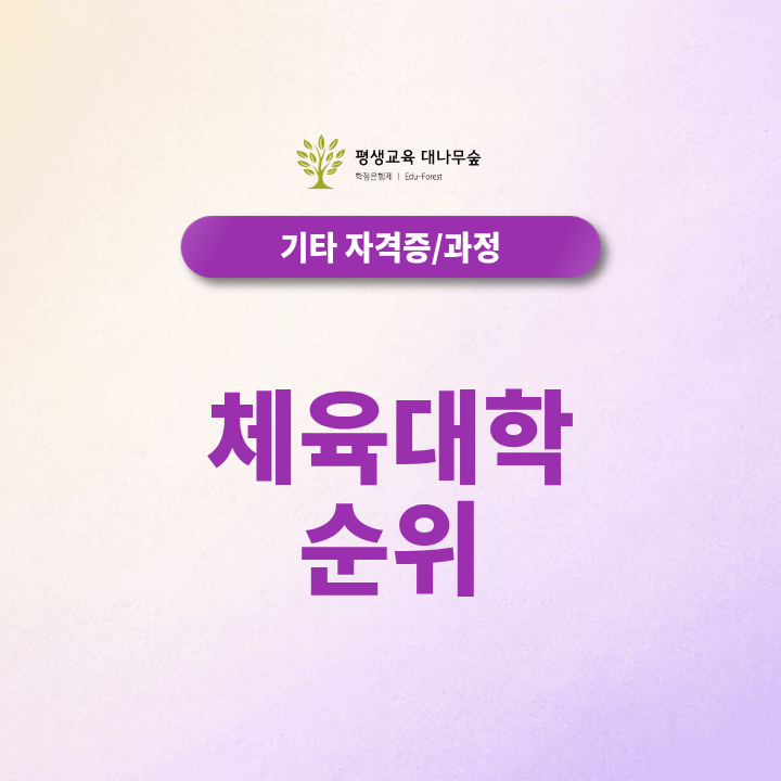 체육대학 순위, 진학 전 확인해야 할 기준과 준비 방법은? 썸네일